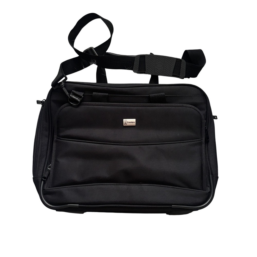 Travelpro Business Black‎ Laptop Briefcase Messenger  Shoulder Bag Sz 16X12 MINT